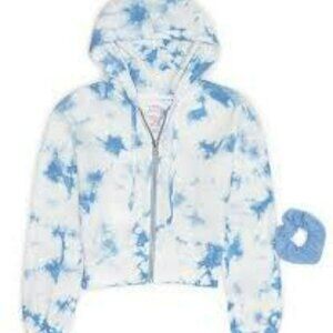 Splendid Joey Zip front tie dye crop zip up hoodie